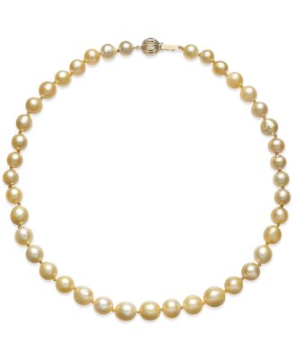 Macy's - Golden South Sea Cultured Pearl Necklace (8-10mm) in 14k Gold