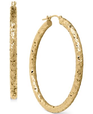 Macy's - Diamond-Cut Hoop Earrings in 14k Gold