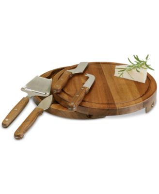 Picnic Time - Acacia Circo Wood Cheese Board & Tools Set