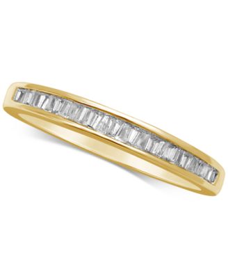 Macy's - Diamond Baguette Gold Band (1/7 ct. t.w.) in 14k Gold, Rose Gold or White Gold