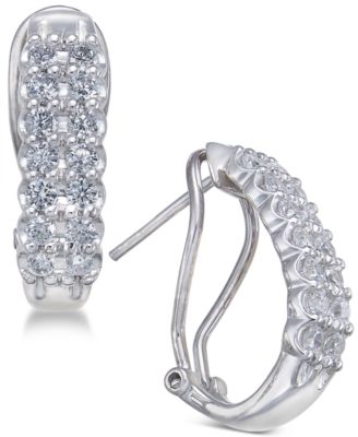 Macy's - Diamond Hoop Earrings (1 ct. t.w.) in 10k White Gold & Yellow Gold