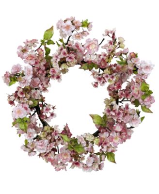 Nearly Natural - 24" Artificial Cherry Blossom Wreath