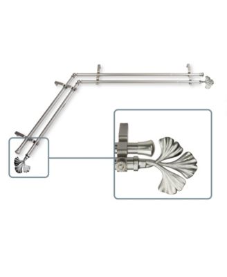 Rod Desyne - Fortune Double Corner Curtain Rod 13or16 inch dia 120-170 inch - Satin Nickel