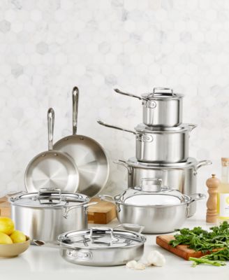 All-Clad - 14-Pc. Brushed Stainless Steel Cookware Set