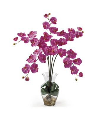 Nearly Natural - Phalaenopsis Liquid Illusion Silk Flower Arrangement
