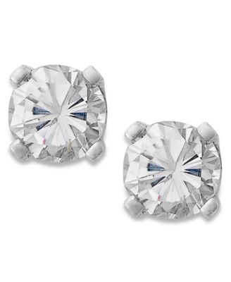 Macy's - Round-Cut Diamond Stud Earrings in 10k White Gold (1/4 ct. t.w.)