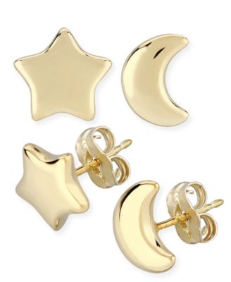 Macy's - Star & Moon Stud Earrings Set in 14k Yellow Gold (8mm)