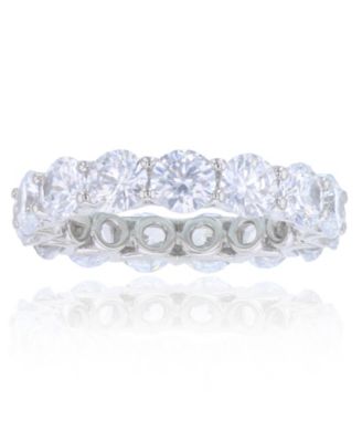 Macy's - White Cubic Zirconia Eternity Band in Rhodium Plated Sterling Silver