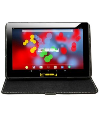 LINSAY - 10.1" 1280 x 800 IPS Screen Quad Core 2GB RAM Tablet 32GB Android 10 with Black Leather Case