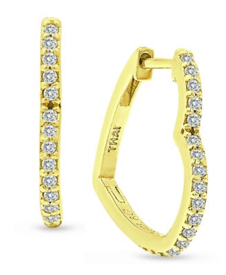 Giani Bernini - Cubic Zirconia Small Heart Hoop Earrings in 18k Gold-Plated Sterling Silver, 0.75"