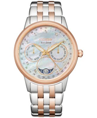 Citizen - Women's Eco-Drive Calendrier Diamond Accent Two-Tone Stainless Steel Bracelet Watch 37mm