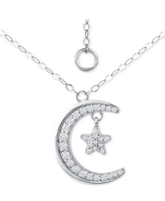 Giani Bernini - Cubic Zirconia Moon & Star Pendant Necklace, 16" + 2" extender