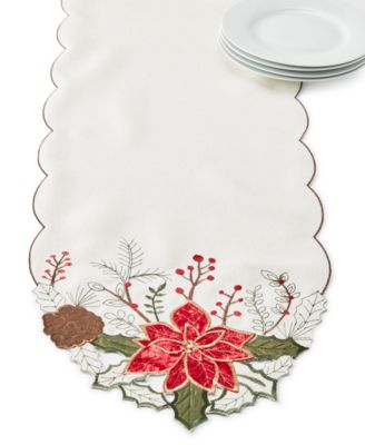 Elrene - Poinsettia Cut Work Table Runner