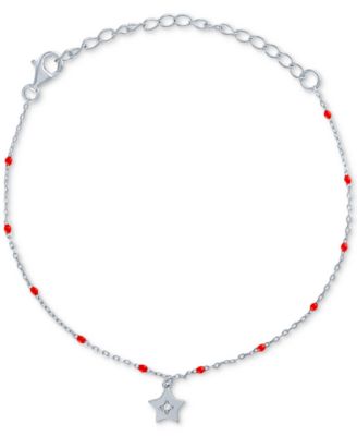 Macy's - Diamond Accent & Enamel Bead Star Charm Bracelet