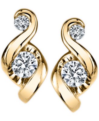 Macy's - Diamond Swirl Stud Earrings (1/4 ct. t.w.) in 14k Gold or White Gold