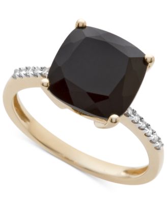 Macy's - Onyx (1-1/6 ct. t.w.) and Diamond Accent Ring in 14k Gold