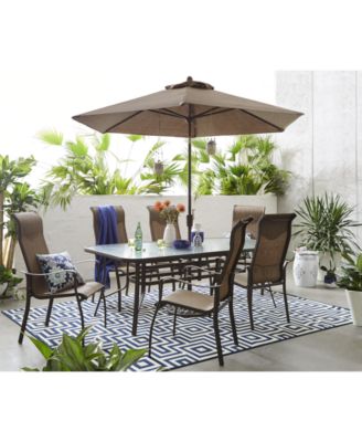 Agio - Oasis Outdoor 7 Piece Set: 84" x 42" Dining Table and 6 Dining Chairs