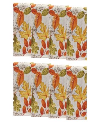 Elrene - Autumn Leaves Fall Printed Napkins, Set of 8