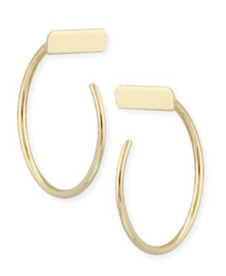 Macy's - Bar Hoop Earrings Set in 14k Gold