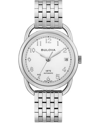 Bulova - Women's Swiss Automatic Joseph Stainless Steel Bracelet Watch 34.5mm