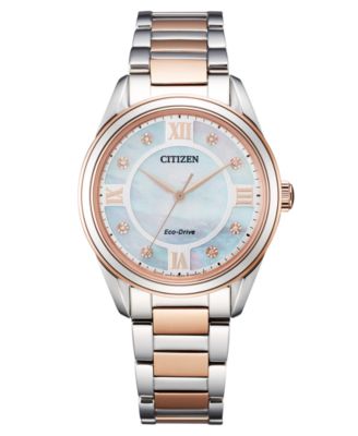 Citizen - Women's Arezzo Diamond-Accent Two-Tone Stainless Steel Bracelet Watch 32mm