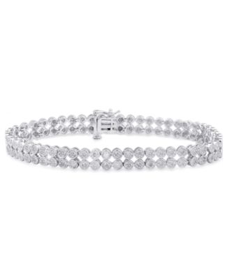Macy's - Diamond Double Row Bracelet (1 ct. t.w.) in Sterling Sliver