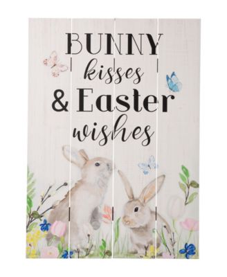 Glitzhome - 18"H Easter Wooden Bunny Wall Decor
