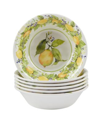 Certified International - Certified Lemon Zest 6pc Melamine All Purpose Bowl