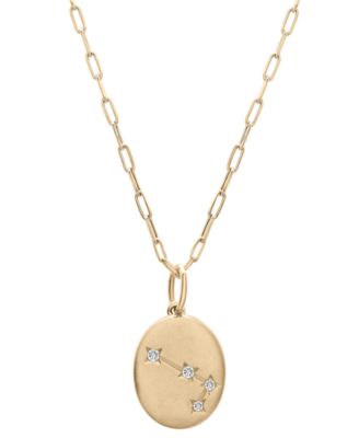 Wrapped - Diamond Aries Constellation 18" Pendant Necklace (1/20 ct. tw) in 10k Yellow Gold