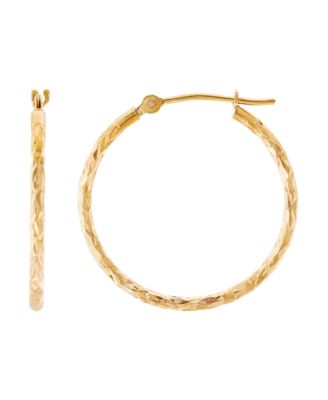 Macy's - Textured Oval Hoop Earrings in 10k Gold