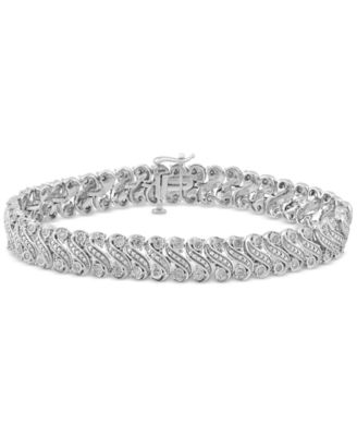 Macy's - Diamond S Link Bracelet (1 ct. t.w.) in Sterling Silver