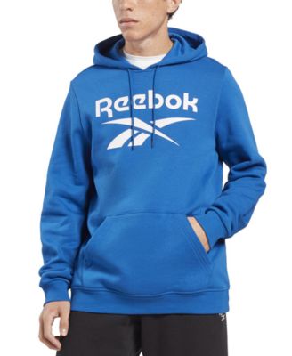 Reebok - Men's Identity Classic-Fit Stacked Logo-Print Fleece Hoodie