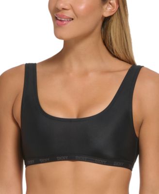 DKNY - Women's Scoop-Neck Logo-Elastic Bikini Top
