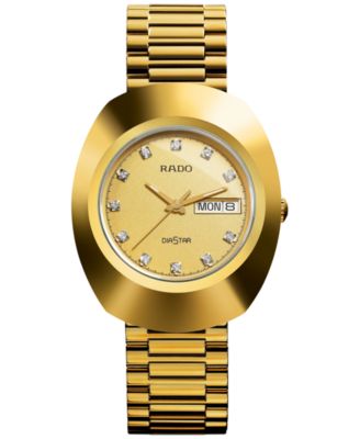 Rado - Women's Swiss Original DiaStar Gold-Tone Stainless Steel Bracelet Watch 35mm