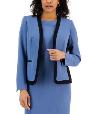 Kasper - Women's Stretch Crepe Framed Open-Front Jacket