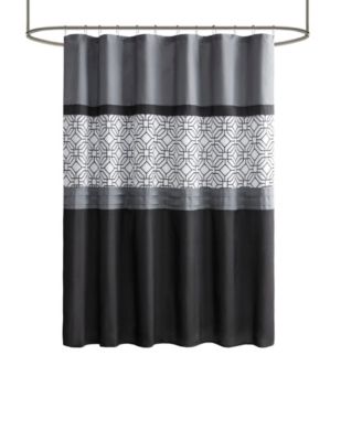 510 Design - Donnell 72" x 72" Embroidered and Pieced Shower Curtain with Liner