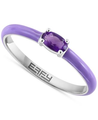 EFFY Collection - Amethyst (1/6 ct. t.w.) & Enamel Ring in Sterling Silver