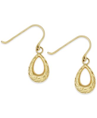 Macy's - Diamond-Cut Teardrop Earrings in 10k Gold