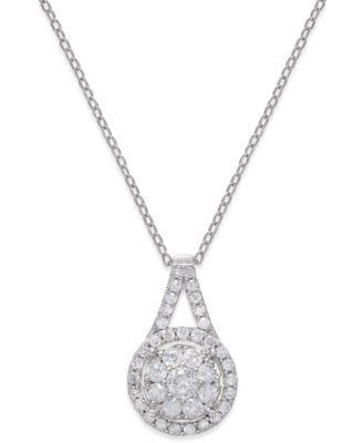 Macy's - Diamond Pendant Necklace (1/2 ct. t.w.) in Sterling Silver