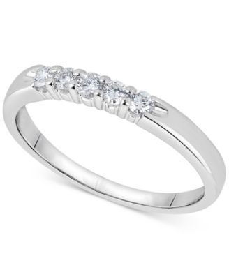 Macy's - Diamond Five-Stone Ring (1/4 ct. t.w.) in 14k White Gold