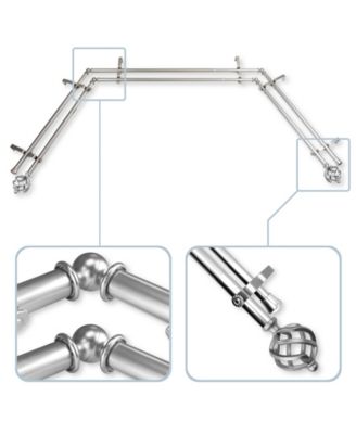 Rod Desyne - Twist 0.8125" Bay Window Double curtain rod  20" - 36" - 38" - 72"
