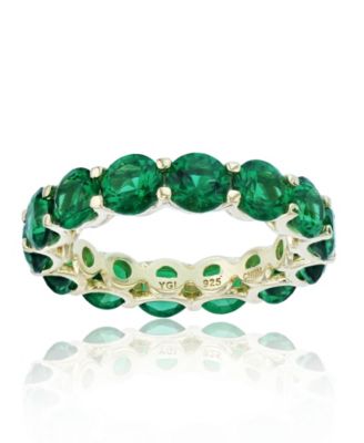 Macy's - Green Cubic Zirconia Eternity Band in 14k Yellow Gold Plated Sterling Silver