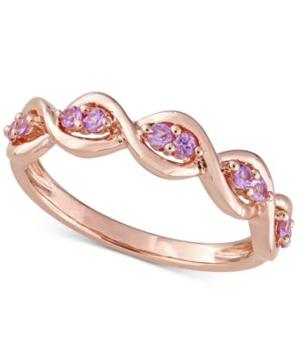 Macy's - Pink Sapphire Wavy Ring (1/3 ct. t.w.) in 14k Rose Gold