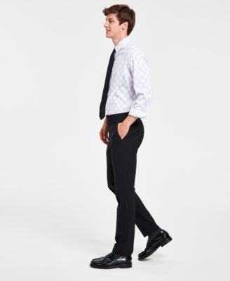 Bar III - Men's Solid Skinny Fit Wrinkle-Resistant Wool Suit Separate Pants