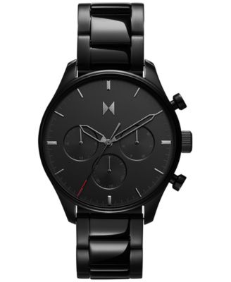 MVMT - Men's Chronograph Airhawk Black-Tone Stainless Steel Bracelet Watch 42mm