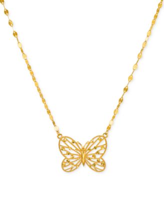 Macy's - Butterfly Openwork 18" Pendant Necklace in 10k Gold