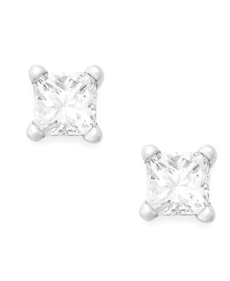 Macy's - Princess-Cut Diamond Stud Earrings in 10k Gold (1/5 ct. t.w.)