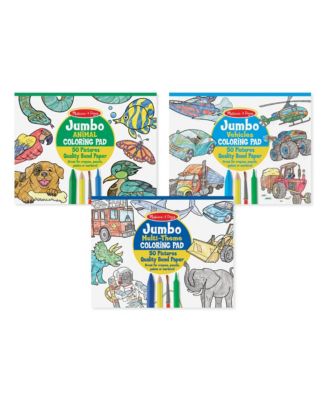 Melissa and Doug - Coloring Pad Bundle - Animals, Vehicles and Multi-Theme