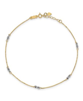 Macy's - Cable and Rope Chain Anklet in 14k Yellow and White Gold