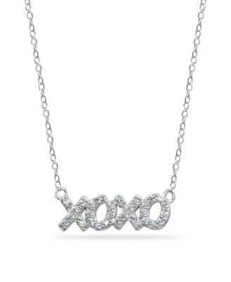Giani Bernini - Cubic Zirconia "XOXO" Nameplate Necklace in Sterling Silver